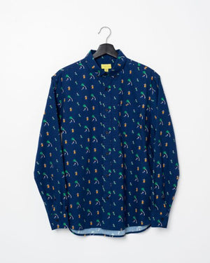 ALOHA PRINTED CASUAL BUTTON-DOWN LONG SLEEVE SHIRT - Poplin & Co.